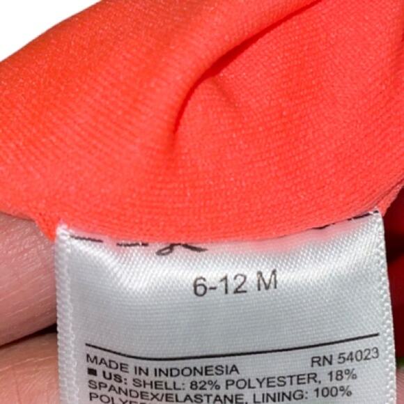 Old Navy Orange Neon One Piece Swimsuit Size 6-12 Months - Picture 4 of 6